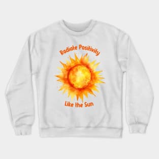 Radiate Positivity Brushed Watercolor Painted Sun Crewneck Sweatshirt